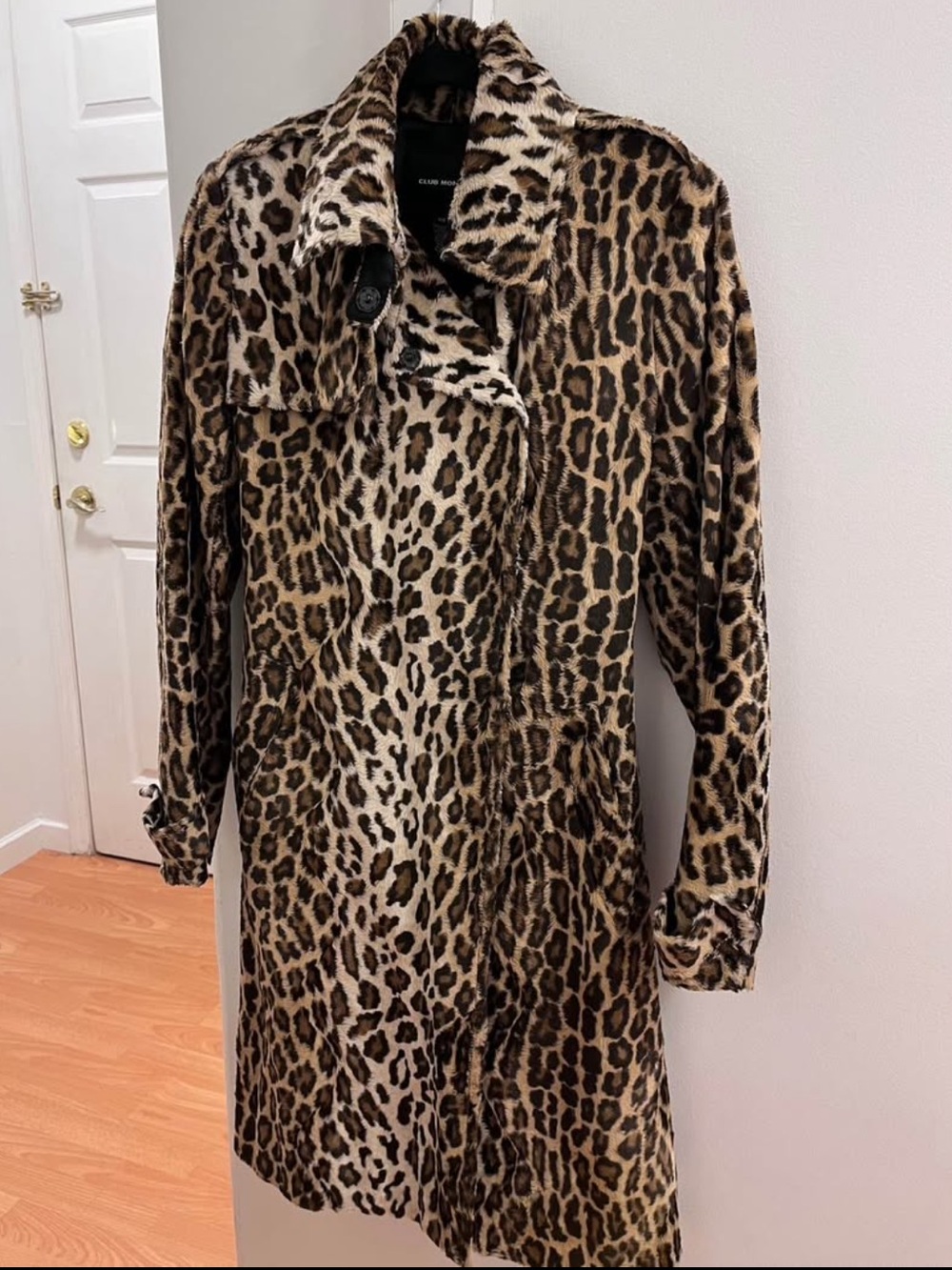 Club Monaco Animal Print Trench Coat Jacket - Picture 4 of 5